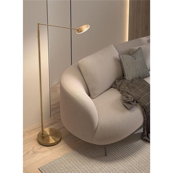 Luminária de chão LED branca DAPHNE R 9W CCT 2700K-4000K com cabeça ajustável