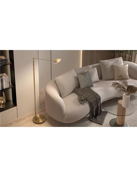 Lampadaire LED noir DAPHNE R 9W CCT 2700K-4000K, tête de lecture orientable