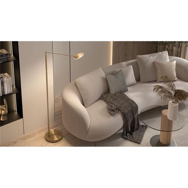 Luminária de chão LED DAPHNE R 9W CCT 2700K-4000K preta com cabeça de leitura ajustável