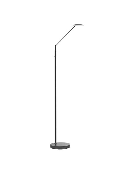 Lampadaire LED noir DAPHNE R 9W CCT 2700K-4000K, tête de lecture orientable