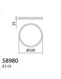 Plafón de techo LED natural OSONA Ø32cm, 26+6W 3000Lm+600Lm selector CCT e intensidad