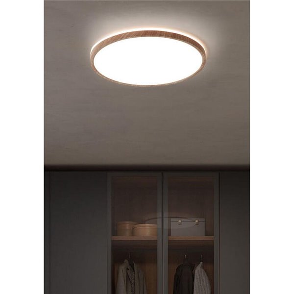 Plafón de techo LED negro OSONA Ø32cm, 26+6W 3000Lm+600Lm selector CCT e intensidad