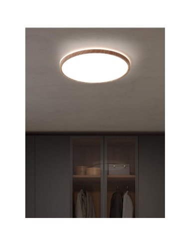 Plafón de techo LED negro OSONA Ø32cm, 26+6W 3000Lm+600Lm selector CCT e intensidad