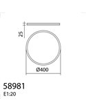 Plafón de techo LED OSONA natural Ø40 32+8W 3400Lm+800Lm selector CCT regulable