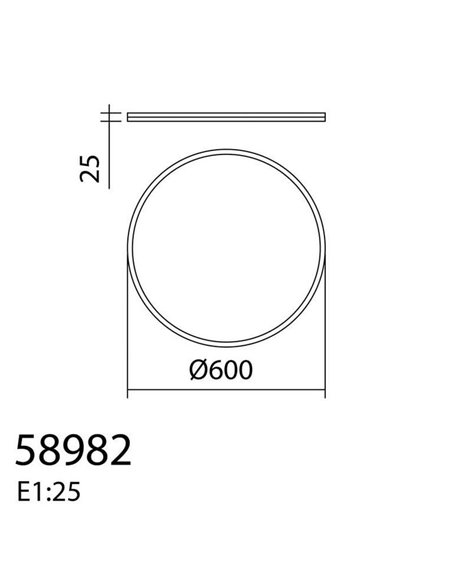 Plafón de techo LED OSONA blanco Ø60 50+12W 5000+1200 lm CCT&RGB con mando