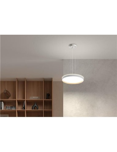 Accesorio colgante para plafón LED OSONA blanco Ø12cm, max 180cm de largo