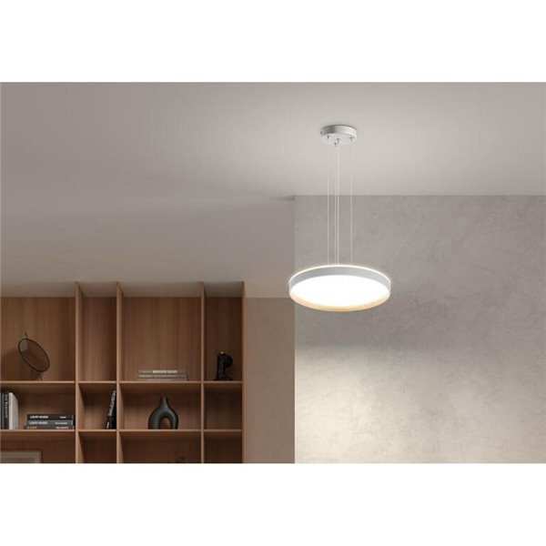 Accesorio colgante para plafón LED OSONA blanco Ø12cm, max 180cm de largo