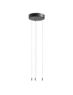 Luminária pendente de teto LED preta OSONA, Ø12cm, comprimento máximo de 180cm.