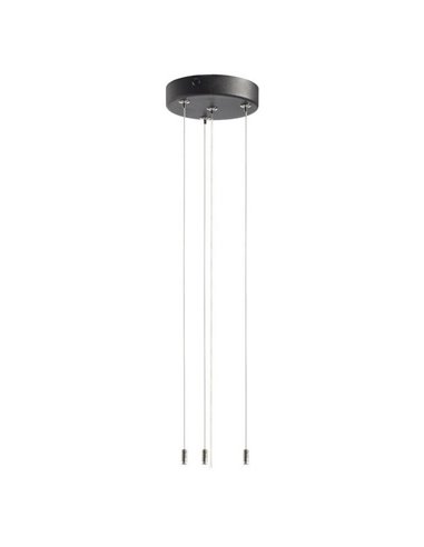 Accesorio colgante para plafón LED OSONA negro Ø12cm, max 180cm de largo