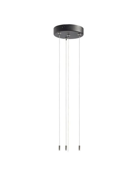 Luminária pendente de teto LED preta OSONA, Ø12cm, comprimento máximo de 180cm.
