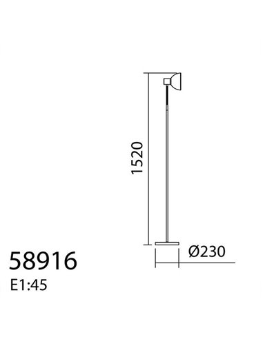 Luminária de chão LUMI com cabeça flexível, branca, 1xE27, 1520mm de altura