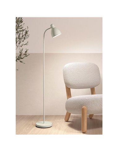 Lámpara de pie tipo flexo crema con cabezal orientable LUMI 1xE27, 1520mm alto