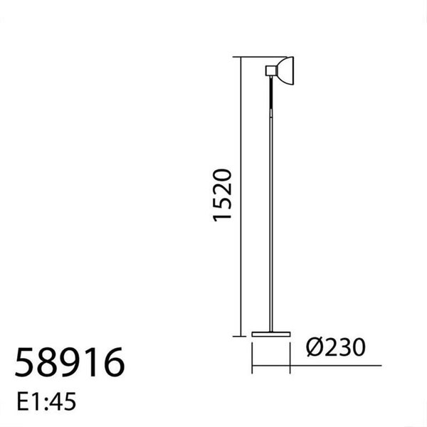 Lámpara de pie tipo flexo negra con cabezal orientable LUMI 1xE27, 1520mm alto