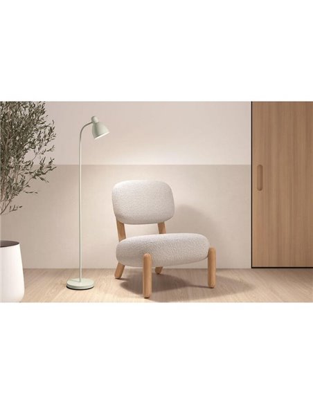 Lámpara de pie tipo flexo negra con cabezal orientable LUMI 1xE27, 1520mm alto