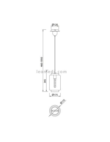 Lámpara de techo Bronce XS | Lámpara de techo Bronce serie Jarras 6201 | Lámpara de techo Barata | LeonLeds