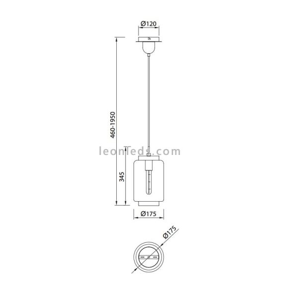 Plafonnier bronze XS | Plafonnier en bronze série Jarras 6201 | Plafonnier pas cher | leonleds