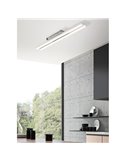 Plafón de techo lineal LED KUSI cromo mate 2x16W 3280Lm, 60cm 4000K