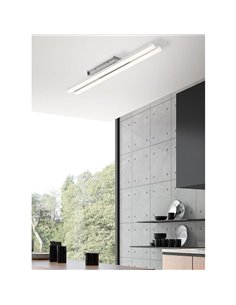 Plafón de techo lineal LED KUSI cromo mate 2x16W 3280Lm, 60cm 4000K 2