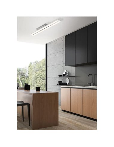 Plafonnier LED linéaire KUSI, chrome mat, 2 x 16 W, 3 280 lm, 60 cm, 4 000 K