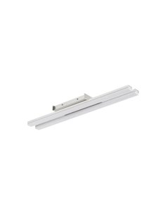 Luminária de teto linear LED KUSI, cromada fosca, 2x16W, 3280lm, 60cm, 4000K