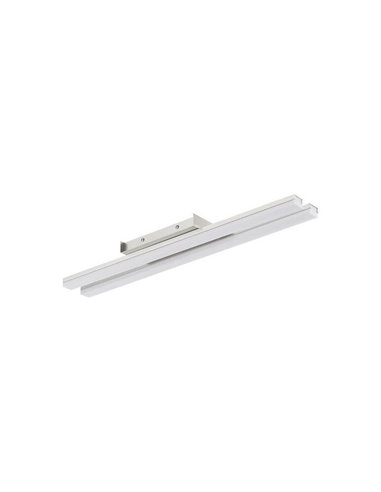 Luminária de teto linear LED KUSI, cromada fosca, 2x16W, 3280lm, 60cm, 4000K