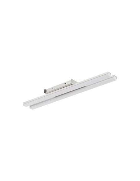 Luminária de teto linear LED KUSI, cromada fosca, 2x16W, 3280lm, 60cm, 4000K