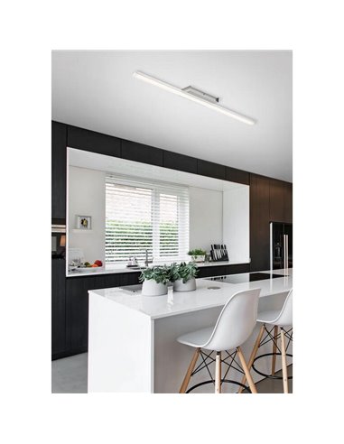Plafón de techo lineal LED KUSI cromo mate 20W 2200Lm, 75cm 4000K
