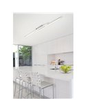 Plafón de techo lineal LED KUSI cromo mate 2x20W 4090Lm, 105cm 4000K/5000K