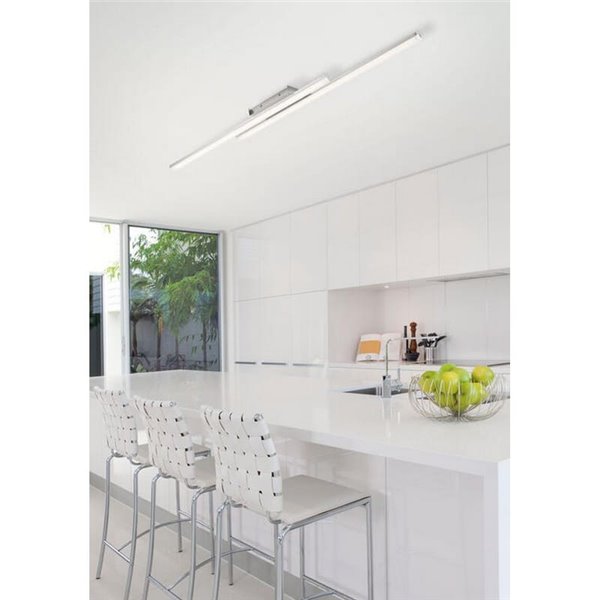 Plafonnier linéaire LED KUSI, chrome mat, 2 x 20 W, 4090 lm, 105 cm, 4000 K/5000 K