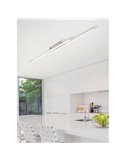 Plafón de techo lineal LED KUSI cromo mate 2x20W 4090Lm, 105cm 4000K/5000K