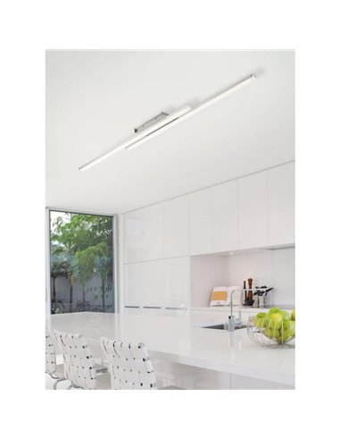 Plafón de techo lineal LED KUSI cromo mate 2x20W 4090Lm, 105cm 4000K/5000K