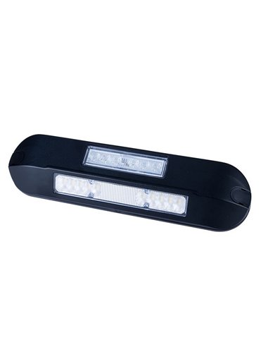 Luz de trabajo LED con luz de advertencia ámbar LRD 3043/BL/A1/4K 12/24V EMC E9 carcasa negra R65 XA1