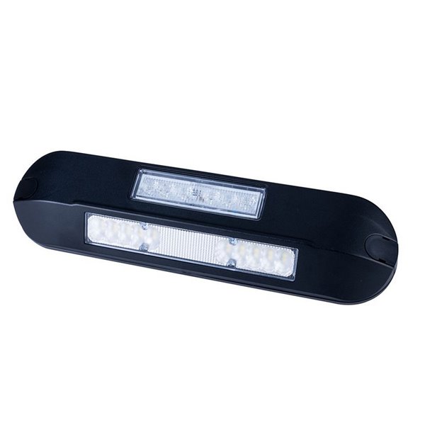 Luz de trabajo LED con luz de advertencia ámbar LRD 3043/BL/A1/4K 12/24V EMC E9 carcasa negra R65 XA1