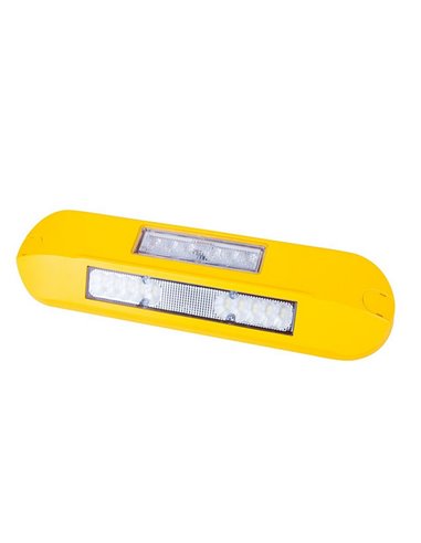 Luz LED trabajo con luz de advertencia ámbar LRD 3043/Y/A1/4K 12/24V EMC E9 carcasa amarilla R65 XA1