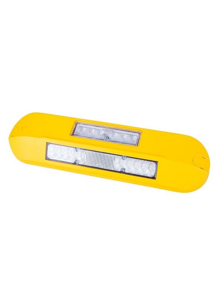 Luz LED trabajo con luz de advertencia ámbar LRD 3043/Y/A1/4K 12/24V EMC E9 carcasa amarilla R65 XA1
