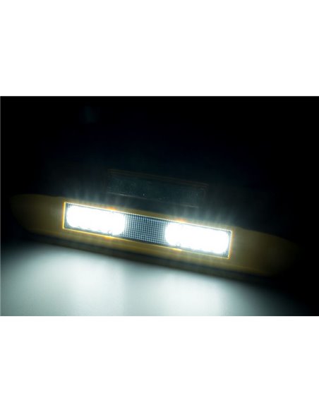 Projecteur de travail à LED avec témoin lumineux orange LRD 3043/Y/A1/4K 12/24V EMC E9 boîtier jaune R65 XA1