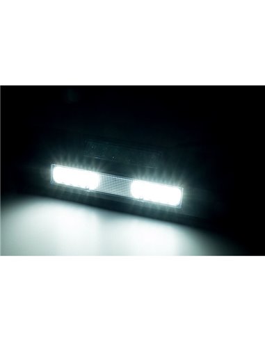 Luz de trabajo LED con luz de advertencia azul LRD 3043/BL/B2/4K 12/24V EMC E9 carcasa negra R65 XB2