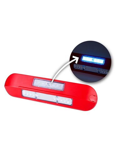 Farol de trabalho LED LRD 3043/R/B2/4K 12/24V 12W 4000K E9 EMC com carcaça vermelha EMC E9