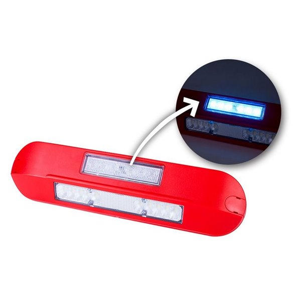 Farol de trabalho LED LRD 3043/R/B2/4K 12/24V 12W 4000K E9 EMC com carcaça vermelha EMC E9