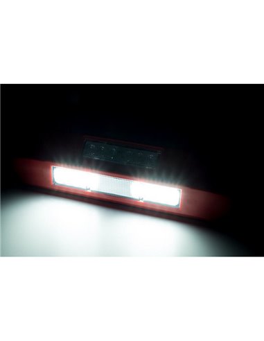 Luz de trabajo LED LRD 3043/R/B2/4K 12/24V 12W 4000K E9 EMC carcasa roja EMC E9