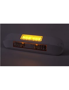 Luz LED de trabajo con luz de advertencia ámbar LRD 3043/WH/A1/4K 12/24V EMC E9 carcasa blanca R65 XA1 2