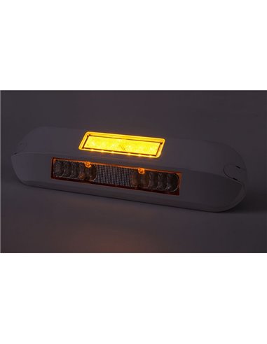 Luz de trabalho LED com luz de advertência âmbar LRD 3043/WH/A1/4K 12/24V EMC E9 carcaça branca R65 XA1