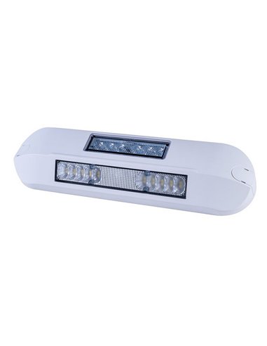 Luz LED de trabajo con luz de advertencia ámbar LRD 3043/WH/A1/4K 12/24V EMC E9 carcasa blanca R65 XA1