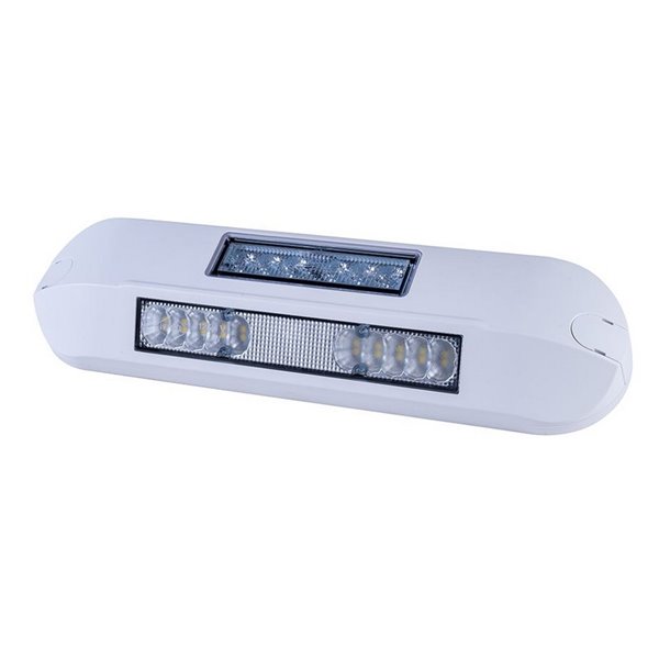 Luz LED de trabajo con luz de advertencia ámbar LRD 3043/WH/A1/4K 12/24V EMC E9 carcasa blanca R65 XA1