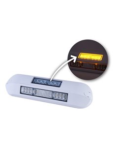 Luz LED de trabajo con luz de advertencia ámbar LRD 3043/WH/A1/4K 12/24V EMC E9 carcasa blanca R65 XA1