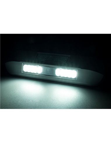 Luz LED de trabajo con luz de advertencia ámbar LRD 3043/WH/A1/4K 12/24V EMC E9 carcasa blanca R65 XA1