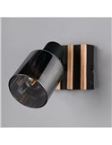 Aplique de pared TRAVIA metal y madera, con interruptor integrado excl. E14 max. 40W IP20