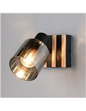 Aplique de pared TRAVIA metal y madera, con interruptor integrado excl. E14 max. 40W IP20