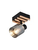 Aplique de pared TRAVIA metal y madera, con interruptor integrado excl. E14 max. 40W IP20