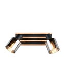 Plafonnier TRAVIA avec 2 spots, abat-jour fumés, sans douille E14, puissance max. 40 W, IP20